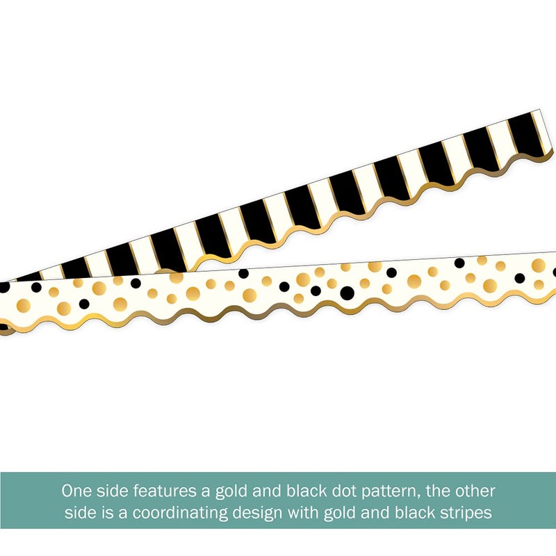 Barker Creek Double-Sided Scalloped Border, Gold Bars, for Bulletin Boards, Reception Areas, Halls, Break Rooms, Office, School, Home Learning Decor, 2.25â€ x 39â€™ (902) - Image 3
